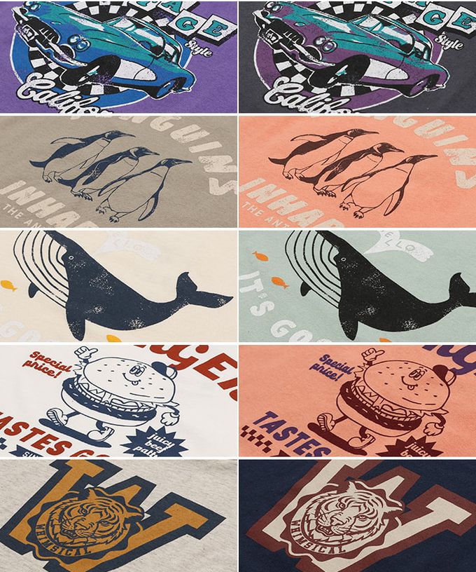 日本 Chil2 - 100%棉 印花柔軟短袖上衣-企鵝-亮橘