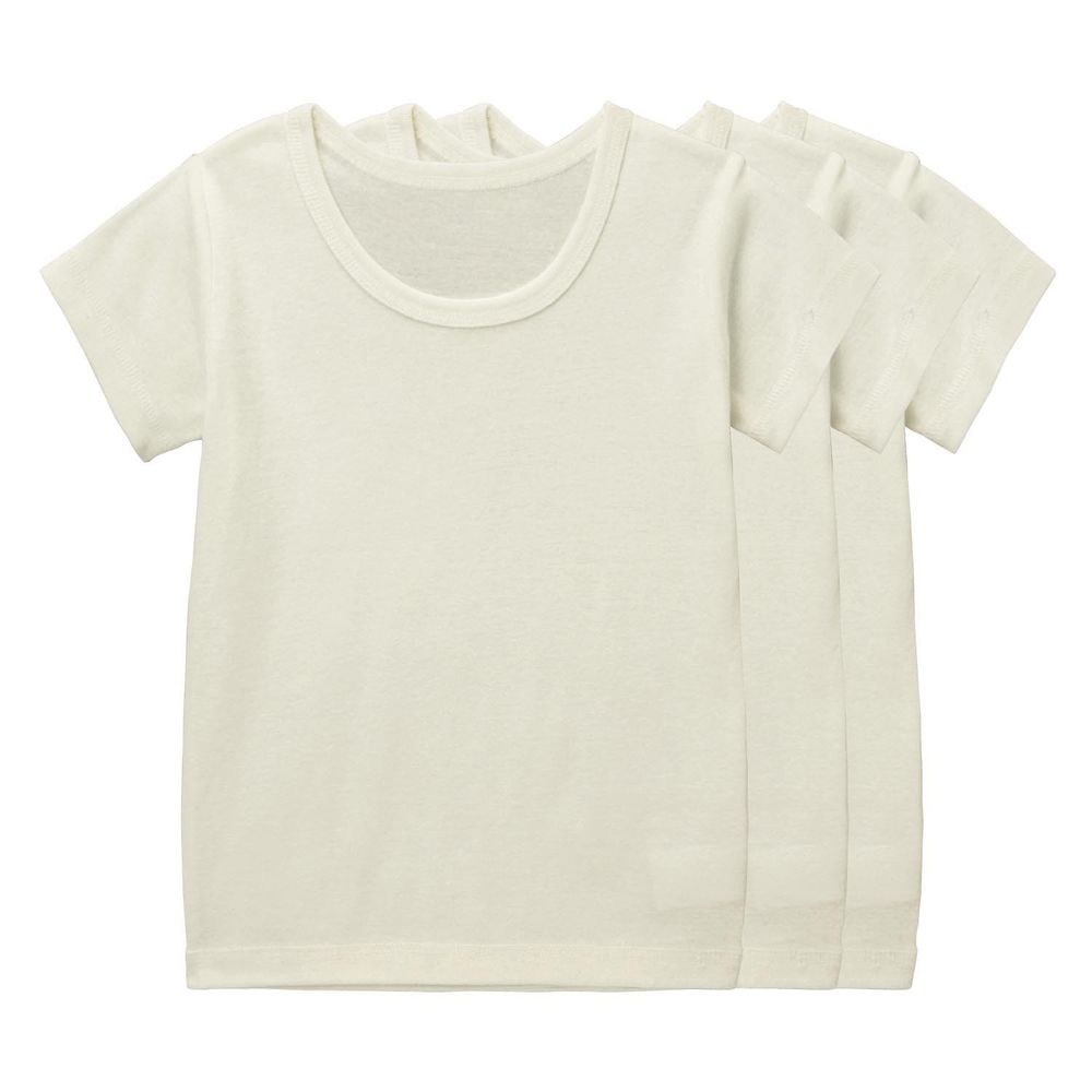 日本千趣會 - GITA 素色內衣/T恤三件組 (短袖)-純白