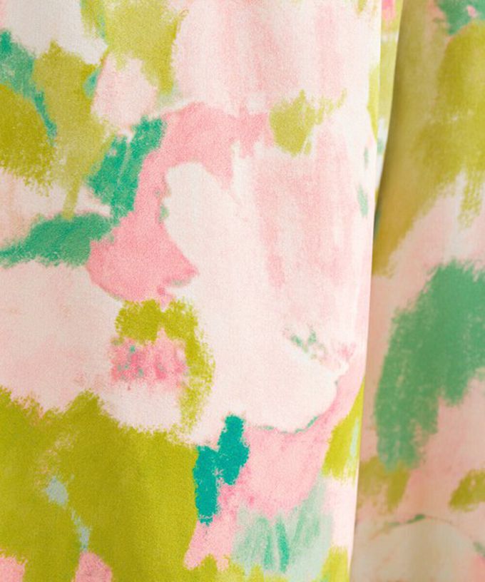 日本 le colis - [人氣款]柔和季節感印花輕盈寬褲-暈染-灰卡其