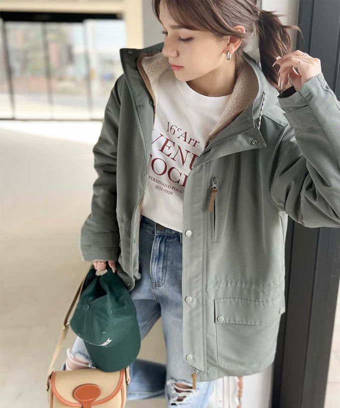 日本 Classical Elf - [熱銷NO.1]  3WAY百搭保暖連帽防風外套-橄欖綠