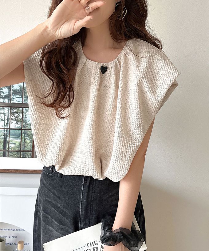 日本 Classical Elf - 前後2way甜美摺邊紋理短袖上衣-萊姆黃