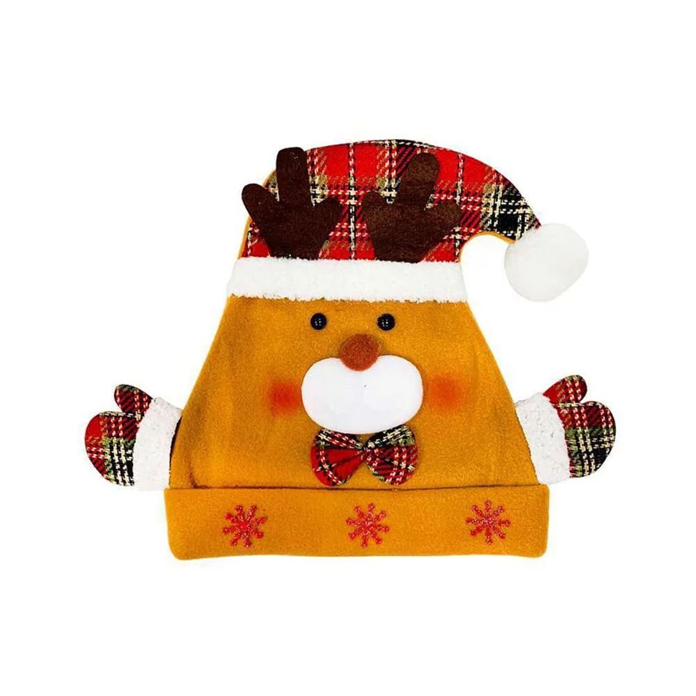 MODACore 摩達客 - 摩達客耶誕派對-超萌兒童格紋造型聖誕帽(麋鹿款)
