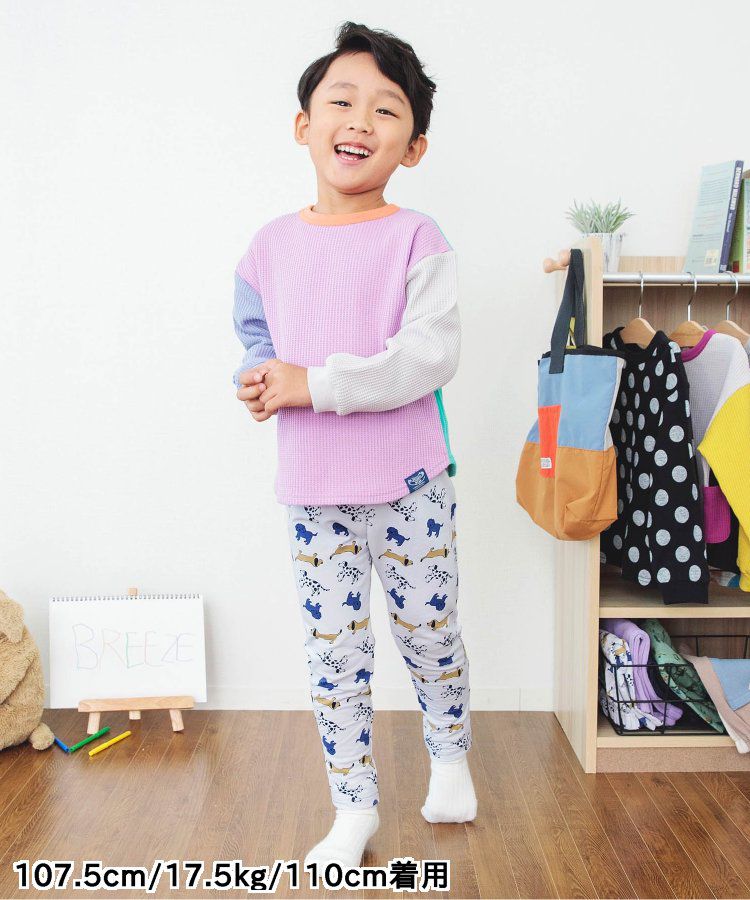 日本 BREEZE - 休閒百搭鬆緊長褲(9分丈)-小車車-淺灰