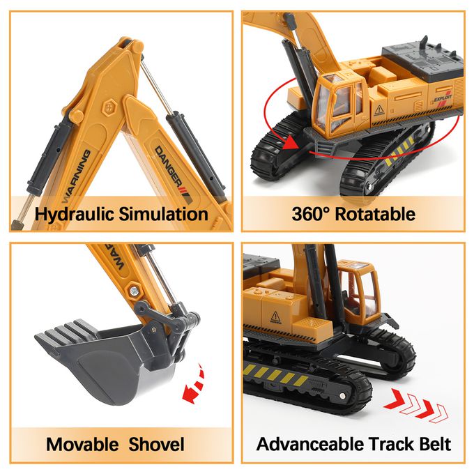 CuteStone - 兒童仿真工程卡車套裝玩具26件組(福利品盒損出清)