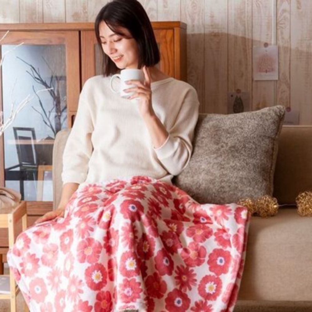 日本小泉 - 輕量極柔保暖毛毯/蓋毯-小波斯菊-米杏