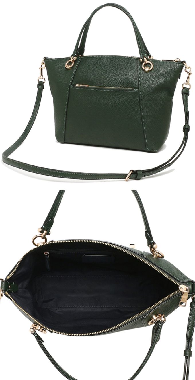 COACH - 荔枝紋皮革兩用包 (墨綠)