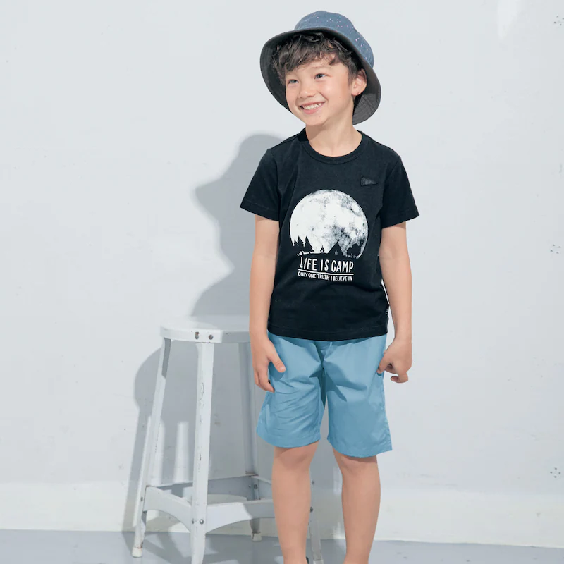 日本千趣會 - GITA 天竺棉印花短T-恐龍海報-雜灰