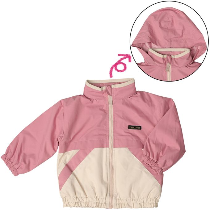 akachan honpo - 防潑水夾克-內裡刷毛-粉紅色