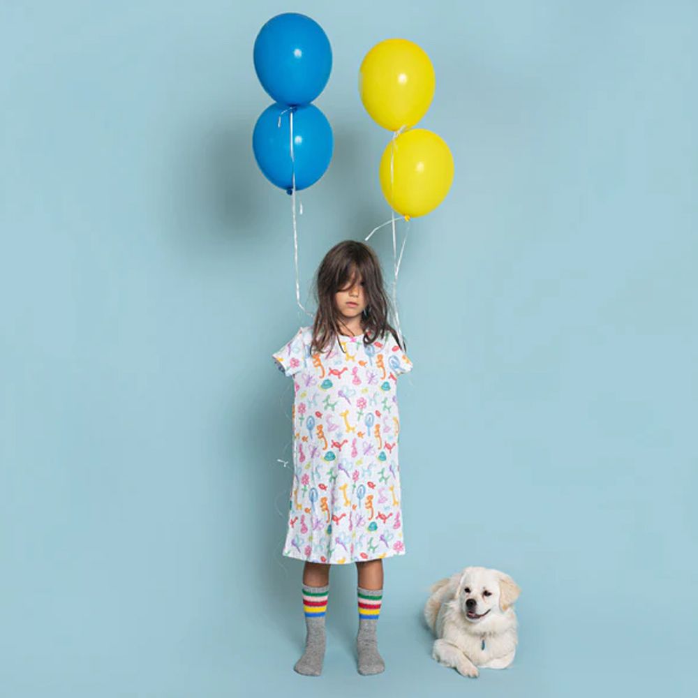 英國 SLEEP NO MORE - 100% 有機棉長袖連身裙-童趣造型氣球