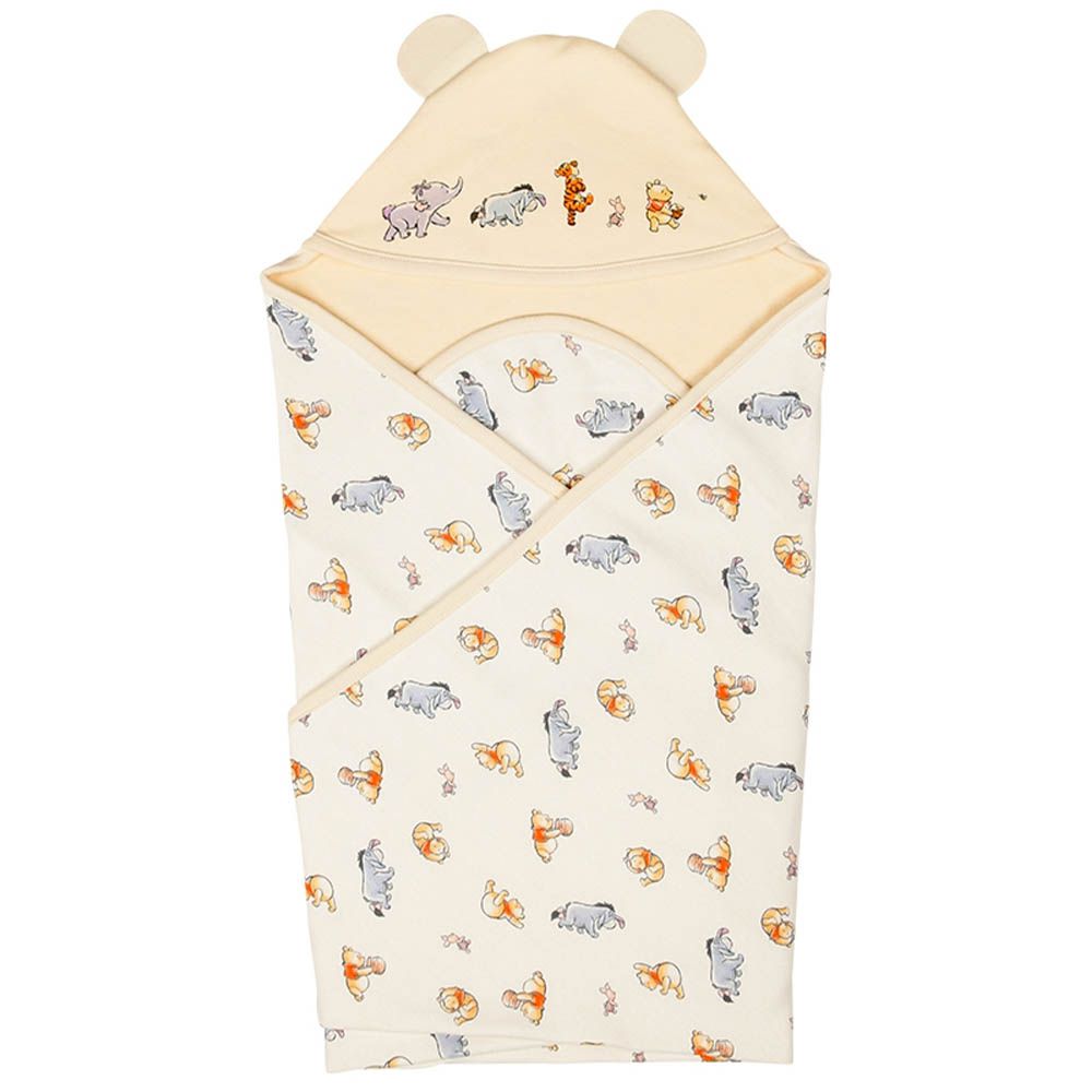 包巾-小熊維尼-米白色 (83×83cm)