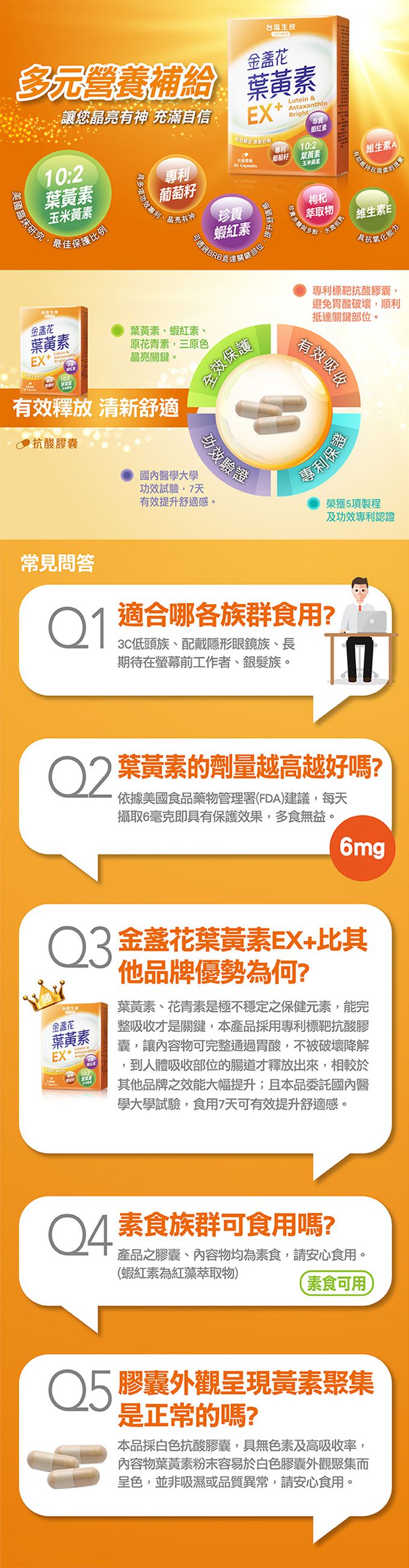 台鹽生技 - 金盞花葉黃素EX+膠囊(30粒x2盒,共60粒)-2024/08/31到期