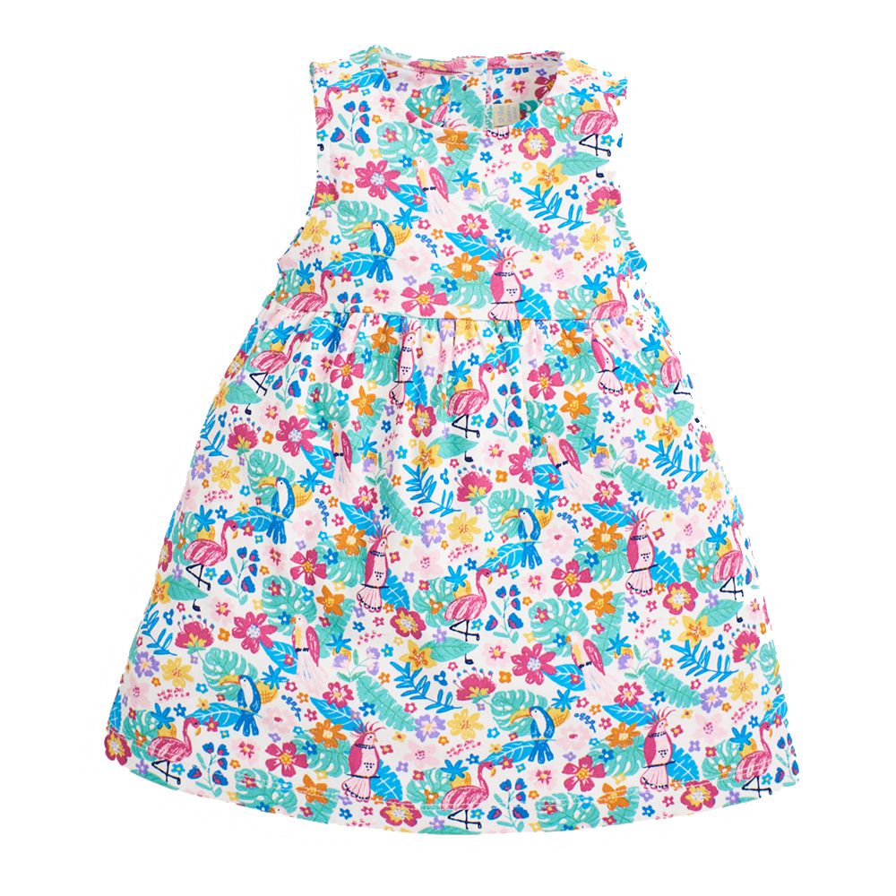 英國 JoJo Maman BeBe - 超優質嬰幼兒/兒童100％純棉無袖洋裝-繽紛彩虹