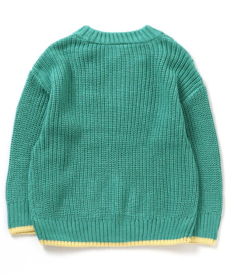 日本 BREEZE - 可水洗明亮色滾邊針織毛衣-耀眼橘