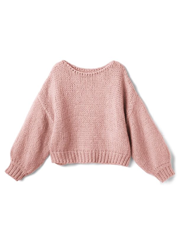 日本 GRL - 聯名款 慵懶麻花編織毛衣-活力橘