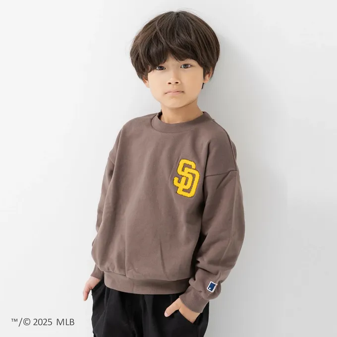 日本 Chil2 - MLB聯名 立體LOGO刺繡長袖上衣-洛杉磯道奇-黑