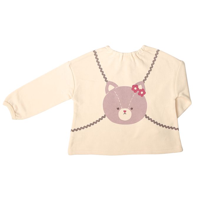 akachan honpo - 長袖休閒上衣-動物-白色