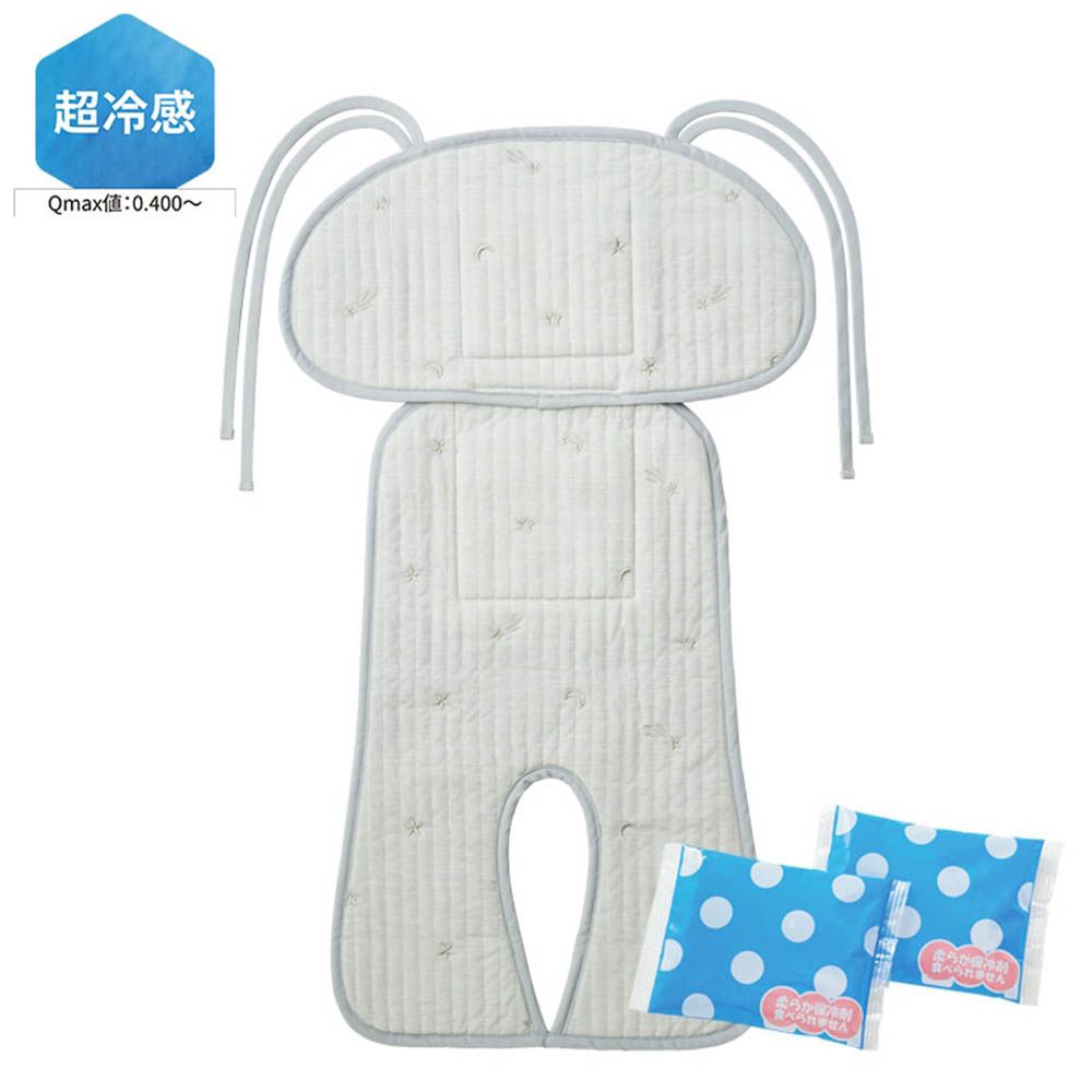 嬰兒推車用涼感墊-星月-灰色