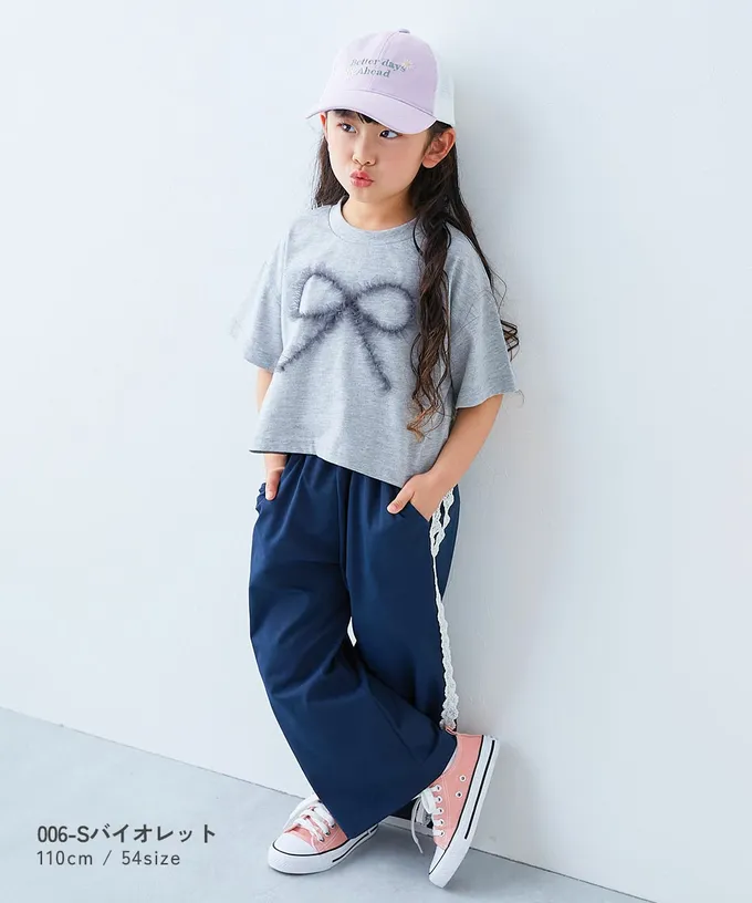 日本 devirock - 透氣網眼休閒卡車帽(可親子裝)-小花-紫羅蘭