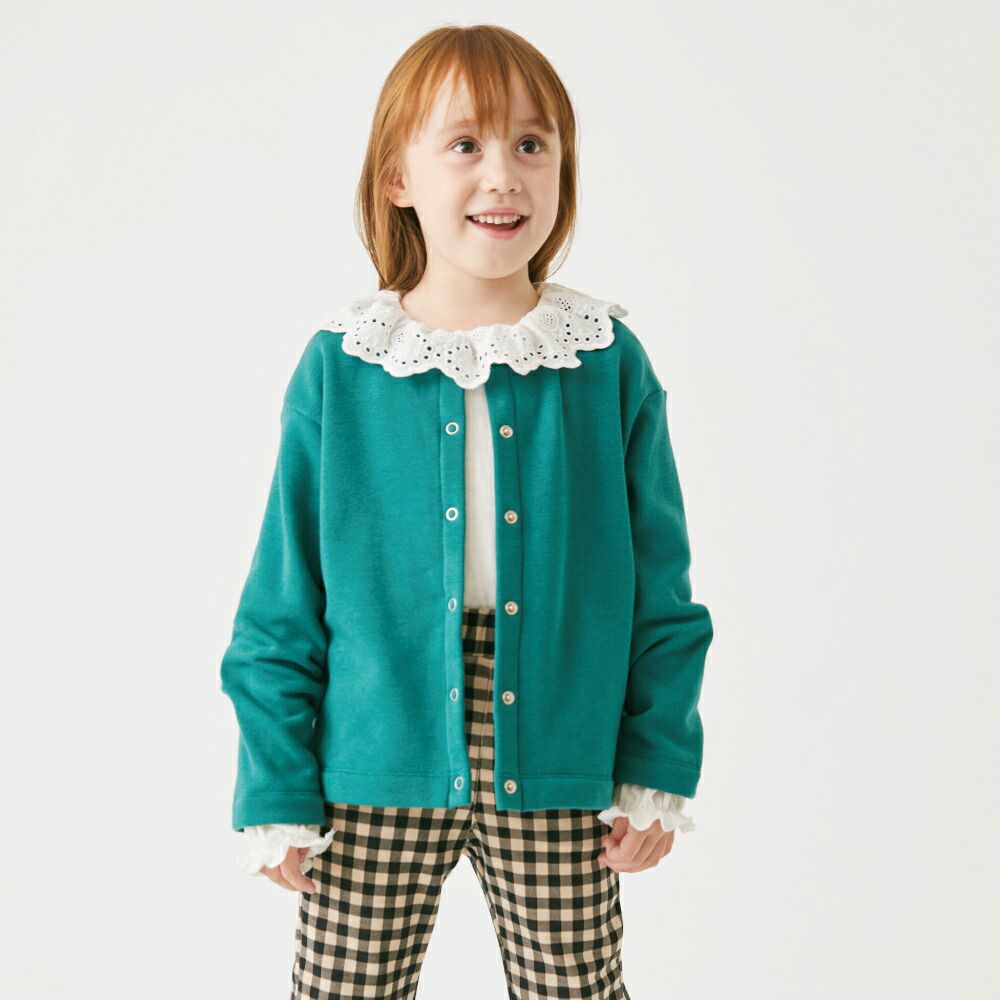 日本 evercloset - [時髦多層次]大蕾絲領長袖內搭上衣-白