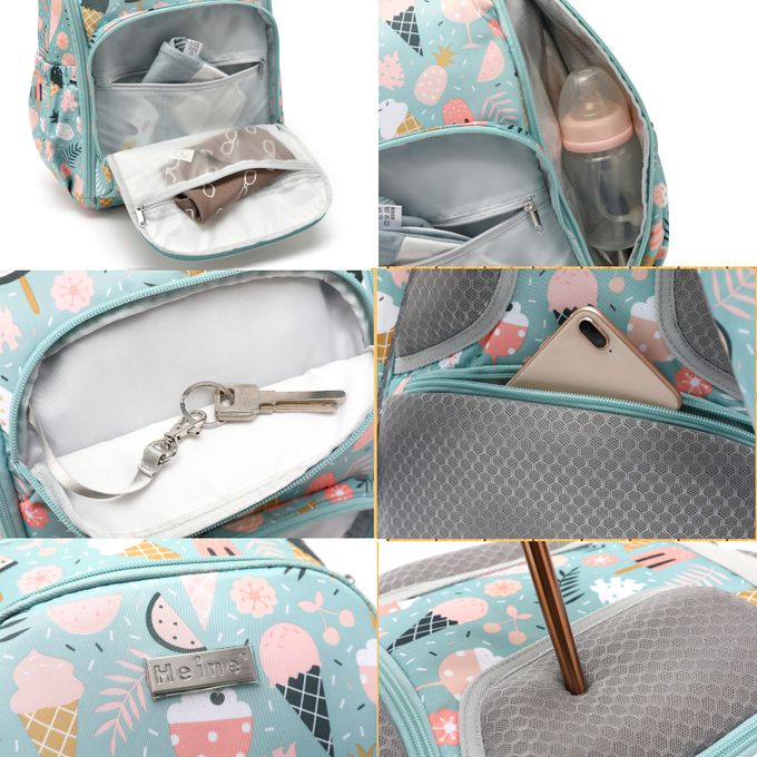 Heine 海恩 - WIN-221 素面尼龍包 流行後背包 媽媽包 待產包 育兒包 防盜防潑水包包(月子禮物)-藏藍色