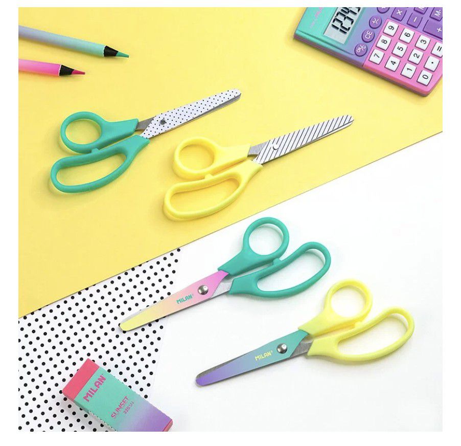 MILAN - 兒童安全剪刀-雲彩朵朵-黃