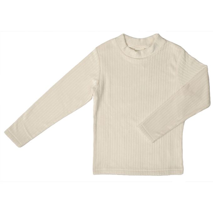 akachan honpo - 長袖軟綿彈性休閒上衣-象牙白色