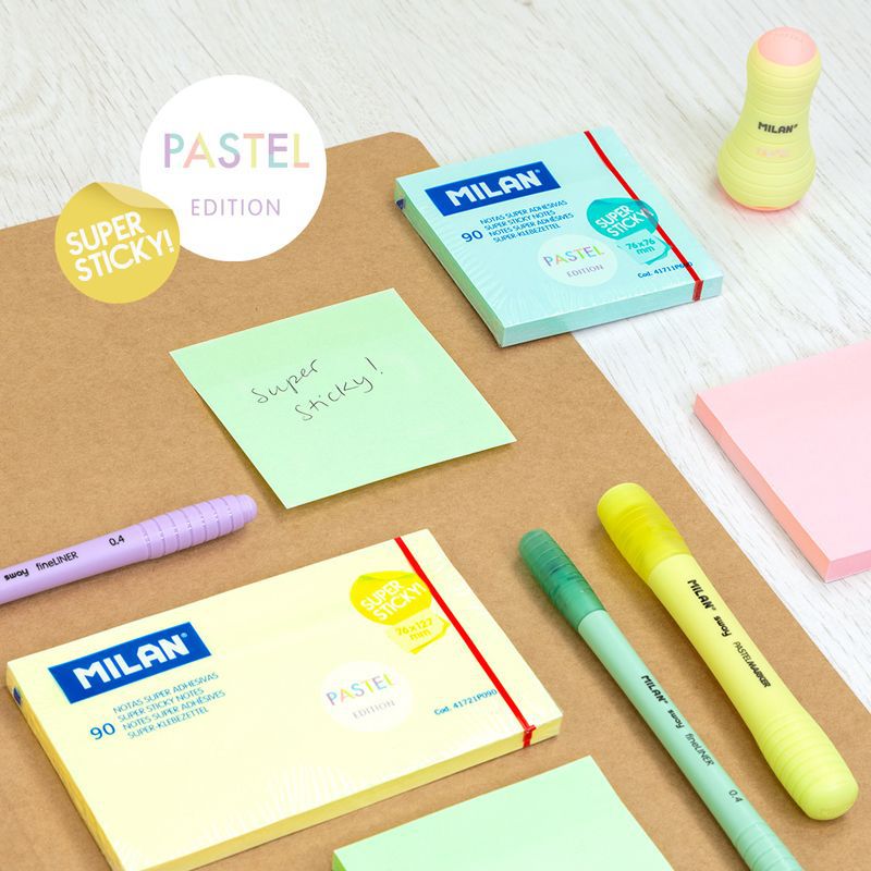 MILAN - 粉嫩馬卡龍橡皮擦+削筆器_檸檬黃