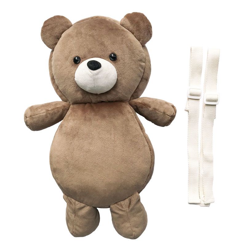 akachan honpo - 嬰兒防護枕背包-泰迪熊-咖啡色