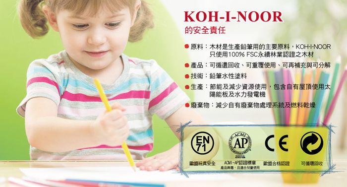 光之山Koh-i-noor - 捷克大三角素描製圖鉛筆組-原木-2B*1/4B*1/6B*1