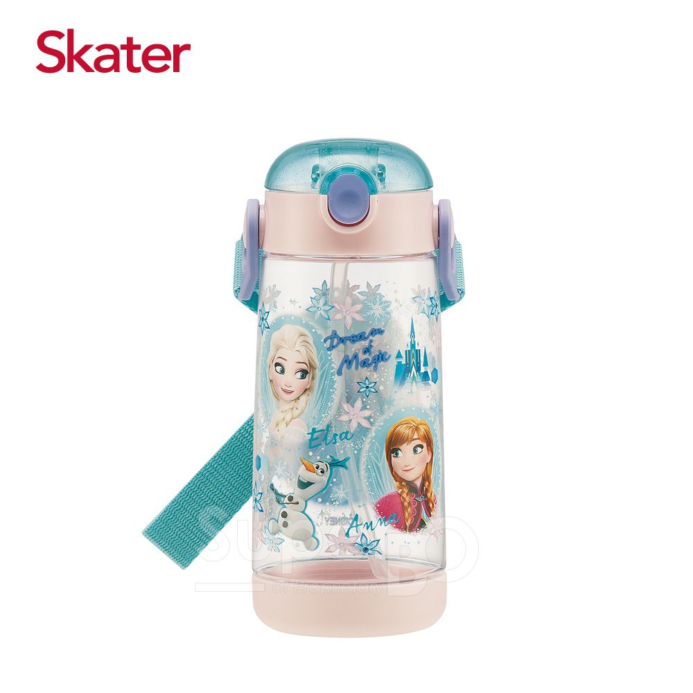 日本 SKATER - 兒童PET吸管水壺(480ml)-冰雪奇緣