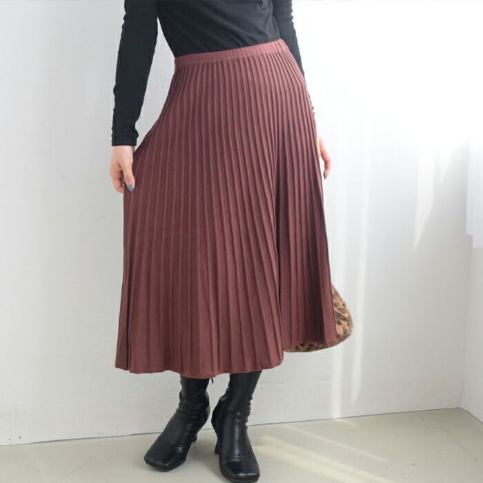 日本 ihuu - 百搭氣質針織百摺裙-灰