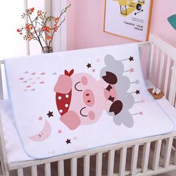 Vanibaby - 防水墊 70*90cm純棉防水透氣隔尿墊(適合90~120cm長的嬰兒床)-小豬款