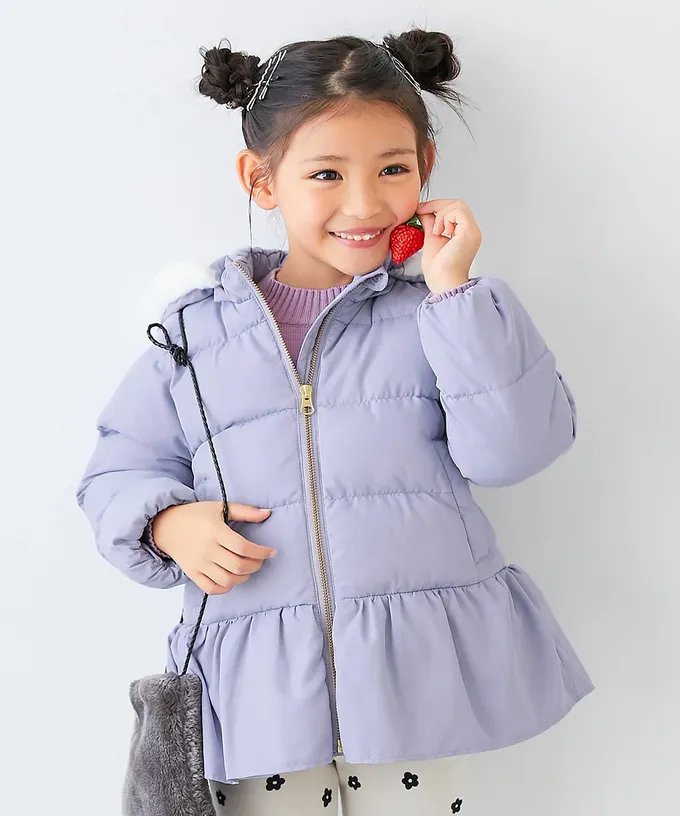 日本 devirock - 甜美下擺輕暖纖維羽絨外套(毛帽可拆)-象牙白