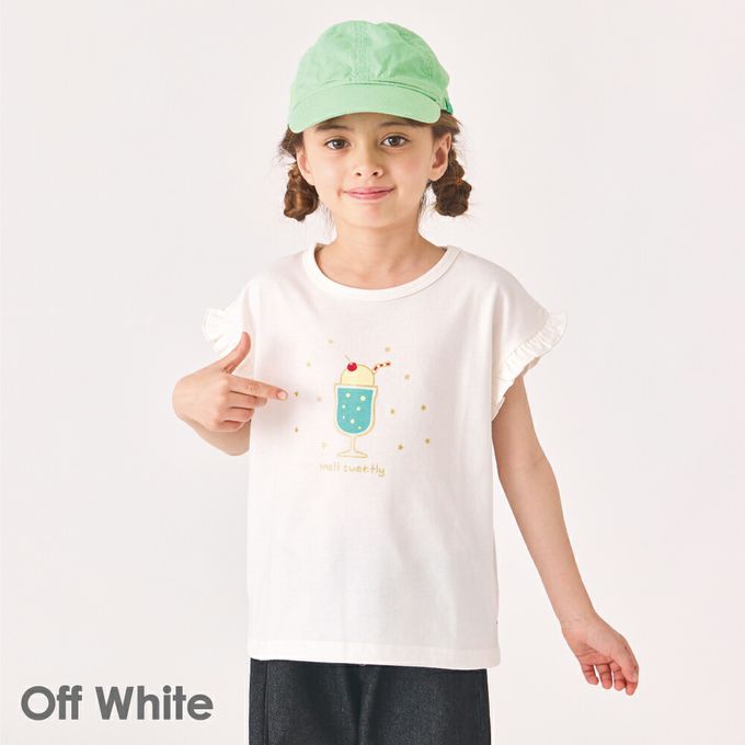 日本 evercloset - 100%棉 閃亮亮聖代短袖上衣-粉紅