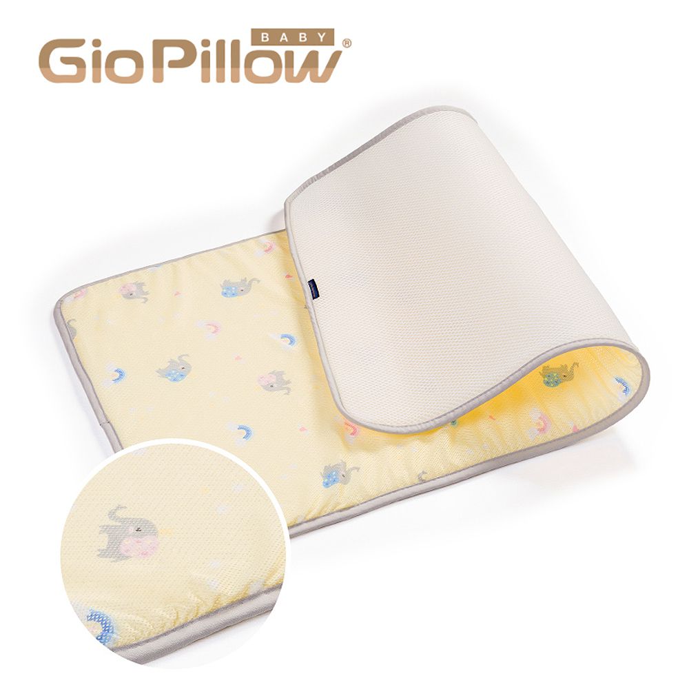 韓國 GIO Pillow - 超透氣排汗嬰兒床墊-派對小象 (L號)