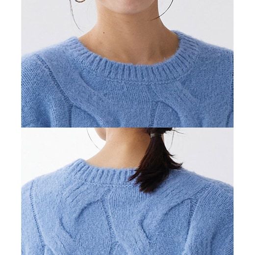 日本 Pierrot - 柔軟波浪紋針織毛衣-簡約黑