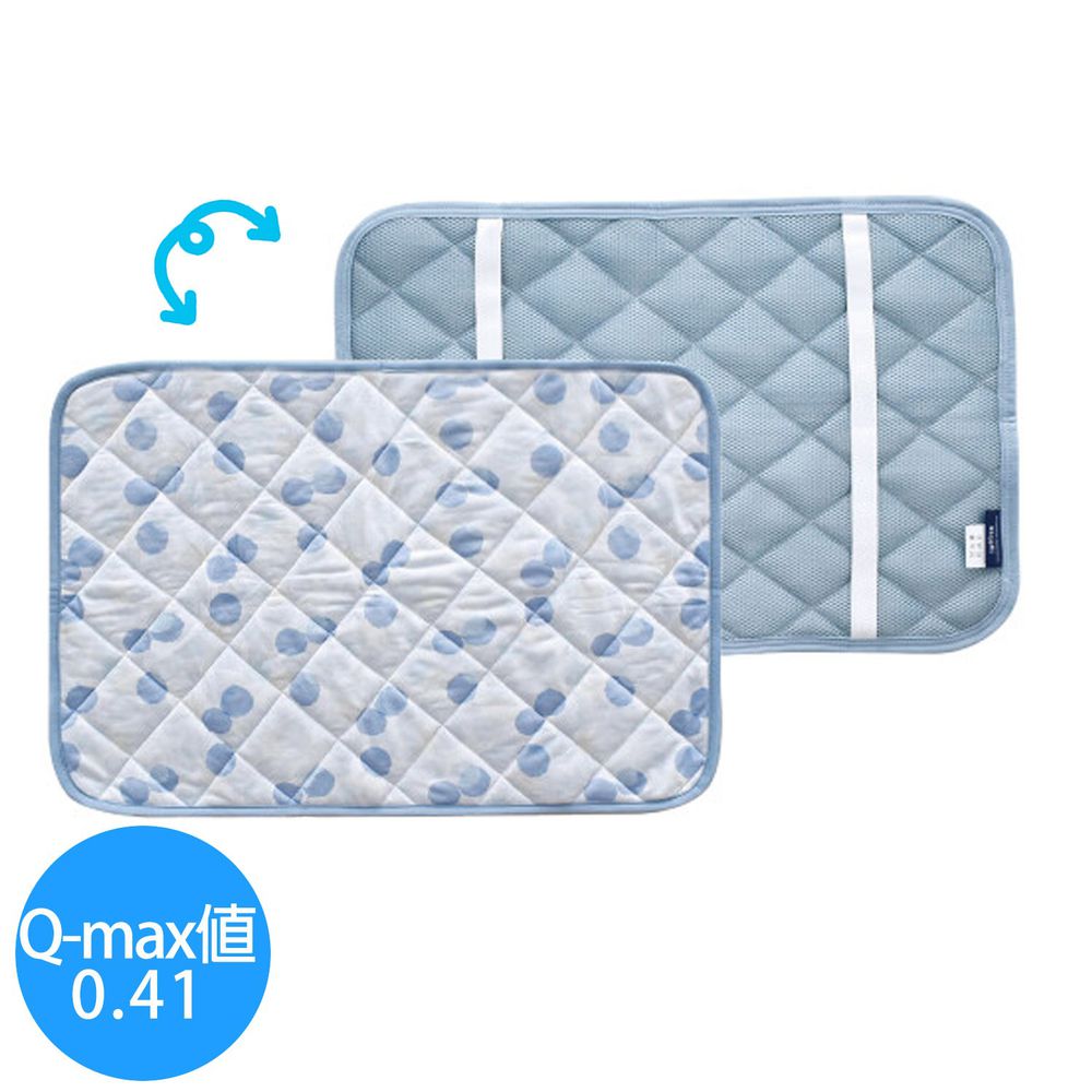 日本現代百貨 - 接觸涼感透氣airmesh枕套-水彩波點-藍 (63x43cm)