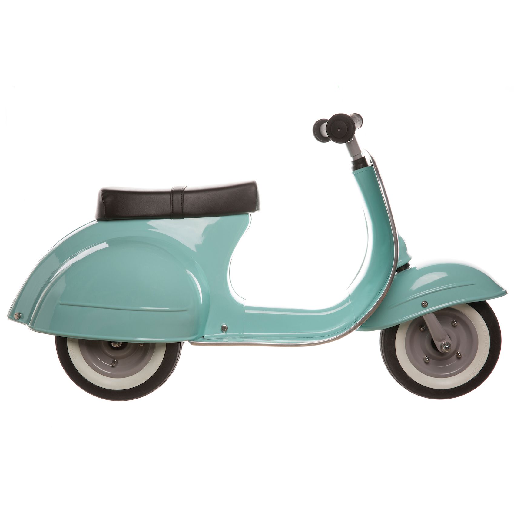 義大利Vespa - 【超值兩台組】Vespa電動玩具車-白+Ambosstoys PRIMO經典偉士牌復古造型滑步車-薄荷綠