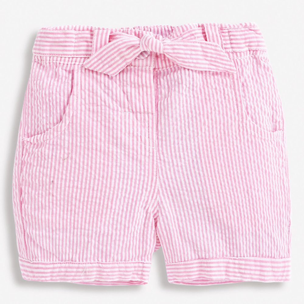 英國 JoJo Maman BeBe - 超優質嬰幼兒/兒童100% 純棉短褲-粉色條紋