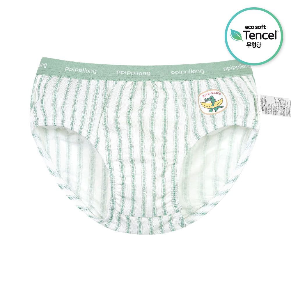 天絲纖維透氣三角褲(男寶)-直紋鱷魚香蕉-綠