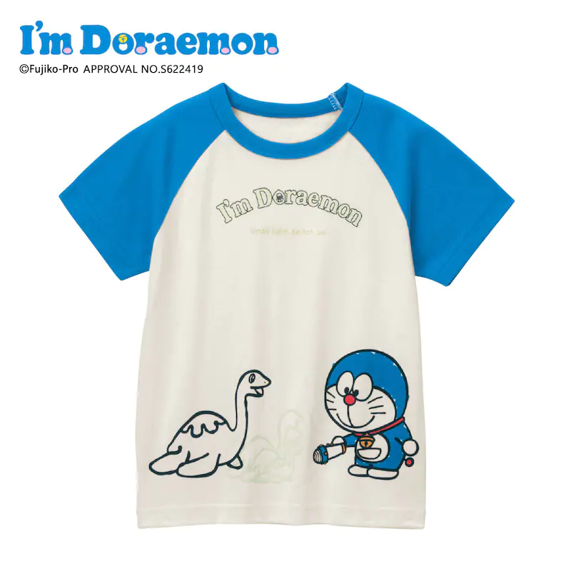 日本千趣會 - 哆拉A夢天竺棉短T-街頭塗鴉-墨綠