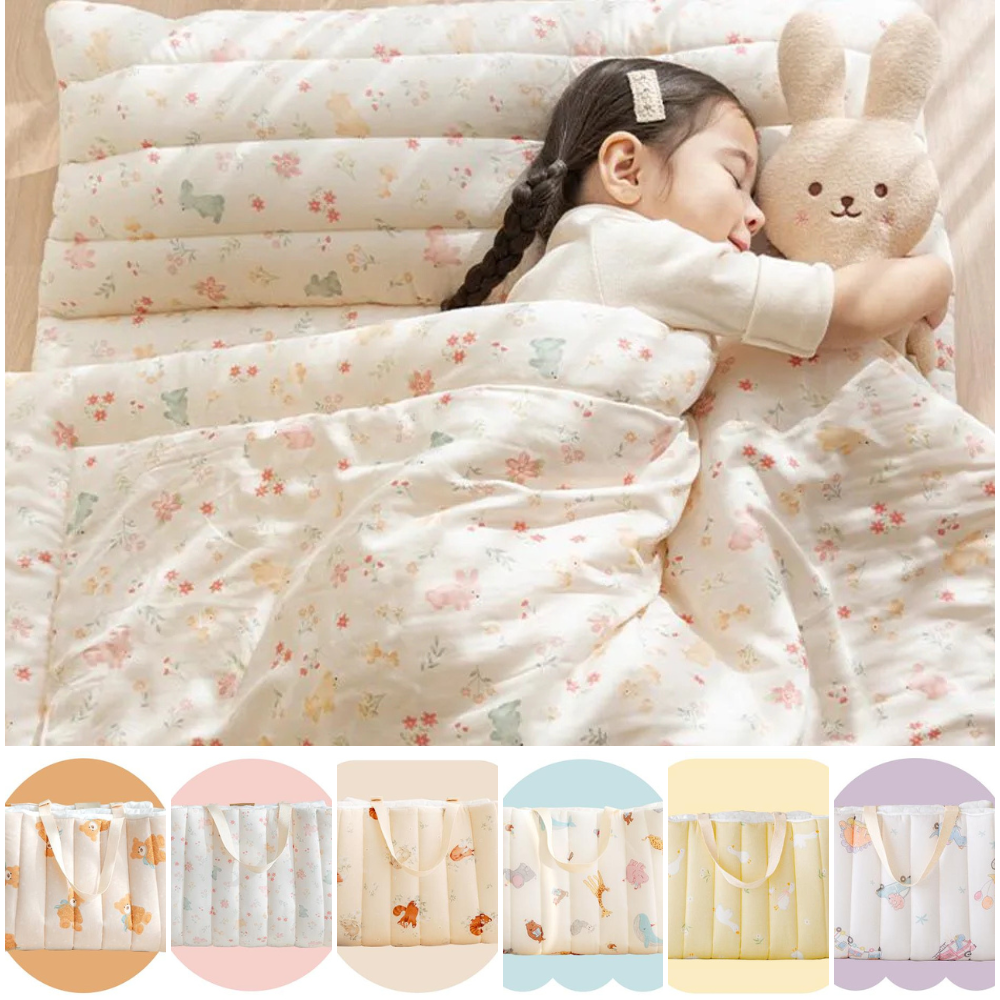 極致柔軟天絲莫代爾雙面涼感4cm厚墊睡袋組-愛麗絲花園