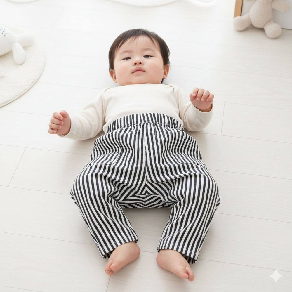 寬版錐形褲-象牙白色