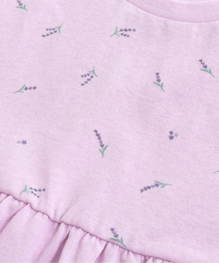 日本 apres les cours - 清新小白花蝴蝶結短袖上衣-水藍