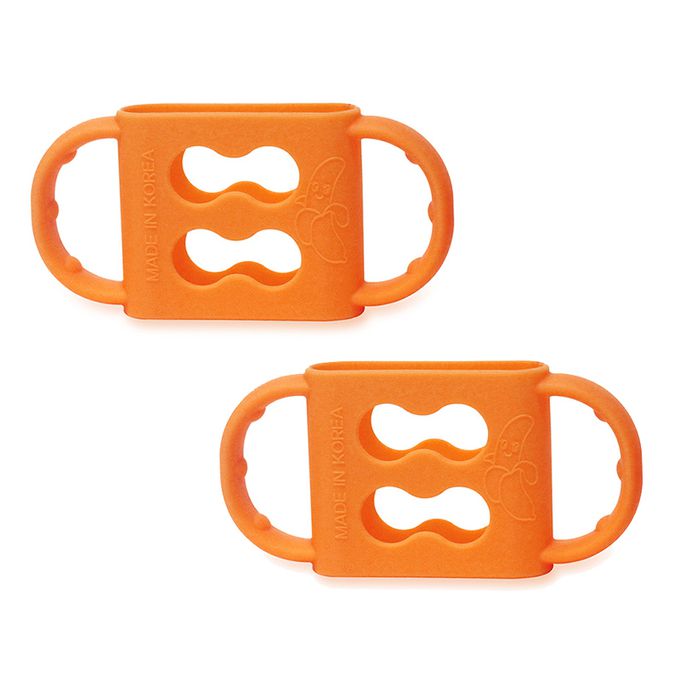 正韓 hibee - 奶瓶/水瓶防滑矽膠手把/把手(小款)_橙子橘-HSBH1O2(兩入)