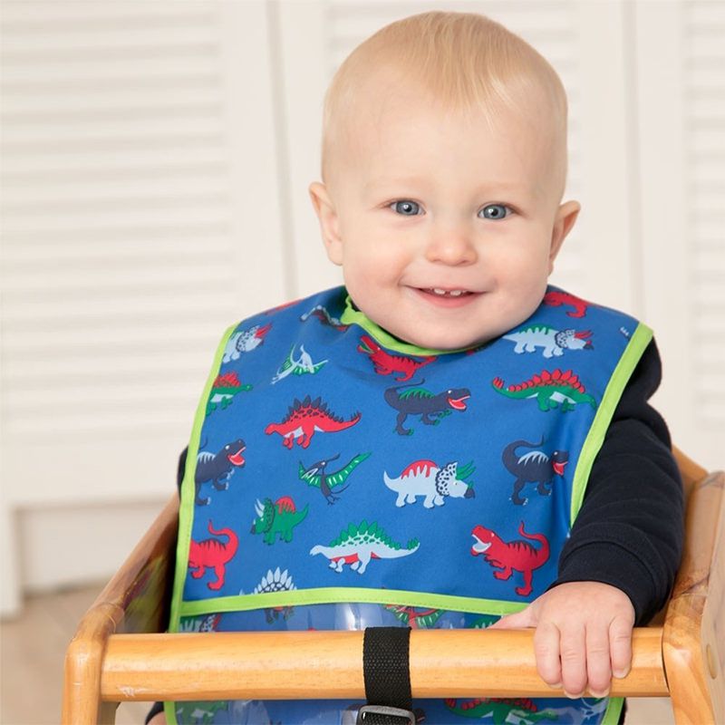 英國 JoJo Maman BeBe - 無袖圍兜-恐龍嬉戲