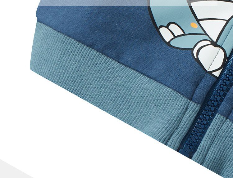 純棉立體造型連帽外套-恐龍-藍色