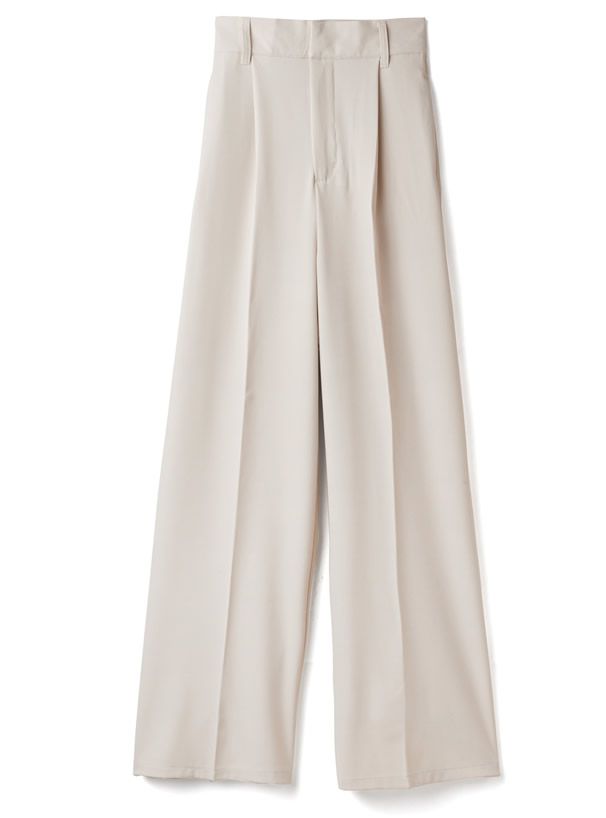 日本 GRL - 美腿修長打褶西裝褲/寬褲-簡約白