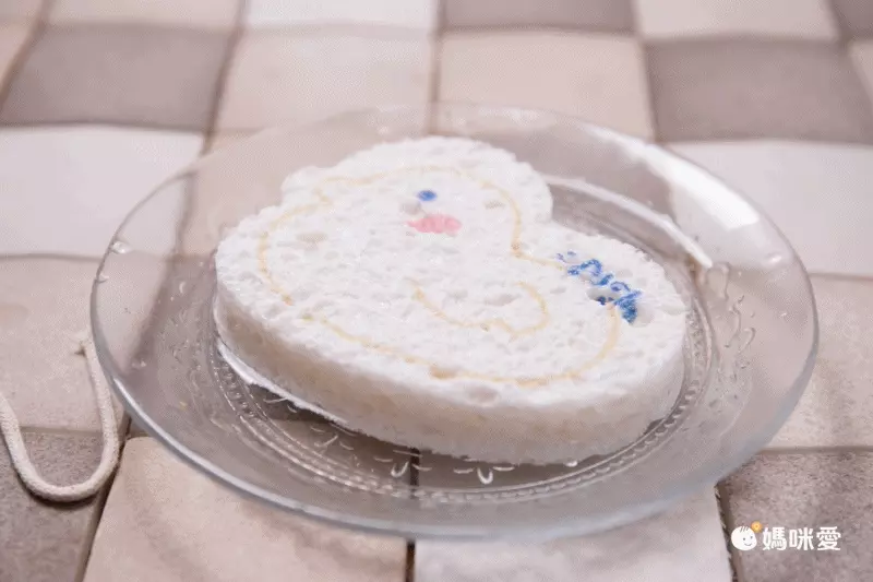 卡通吸水印花壓縮木漿海綿洗碗刷-橢圓麵包 (12.3x8cm)