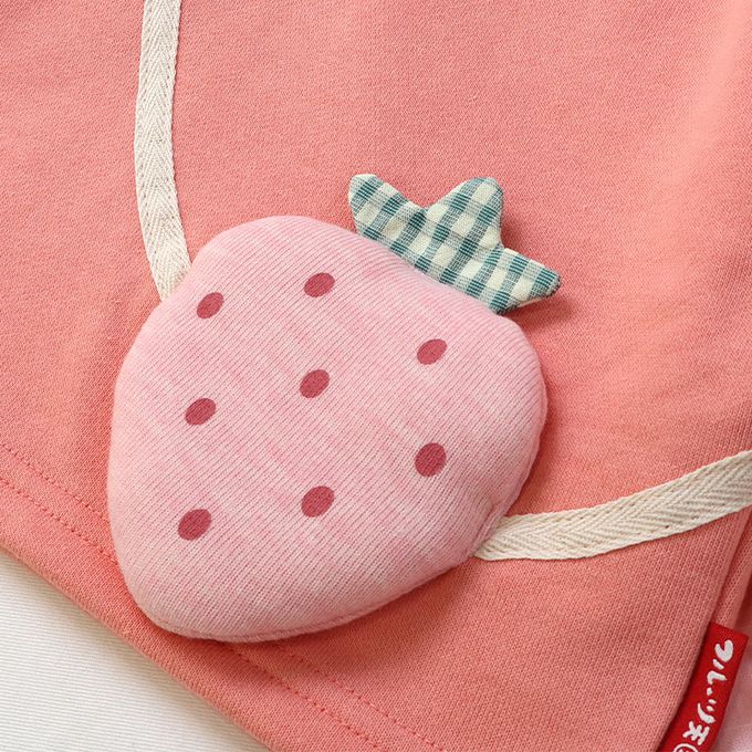 日本 ZOOLAND - 水果樂園 小包造型澎澎長袖上衣-蘋果-米杏